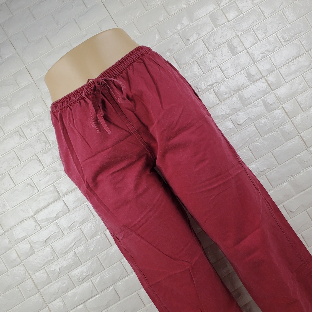 Small Red Stretch Waist Pants Women’s Elastic Casual Comfortable Pants - Picture 3 of 5